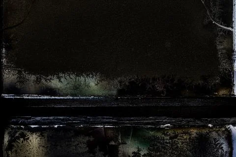 Frosty natural pattern on winter window, glass and Painting effect. Stock Illustration