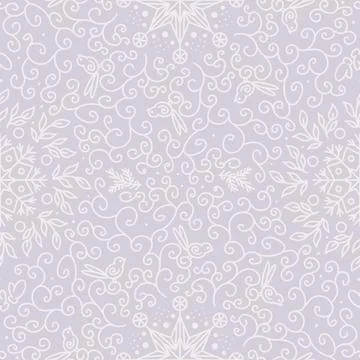 Frosty ornament on the window. Winter pattern with branches, birds and mitten Stock Illustration