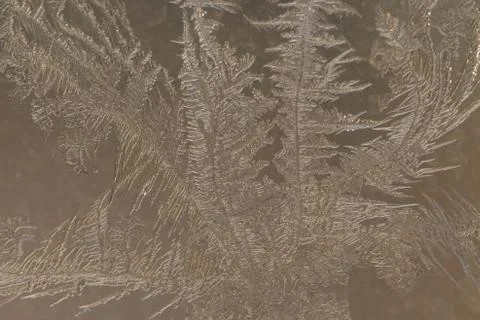 Frosty pattern on the glass, beautiful pattern Stock Photos