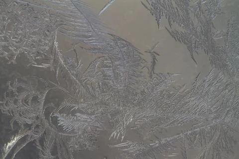 Frosty pattern on the glass, beautiful pattern Stock Photos
