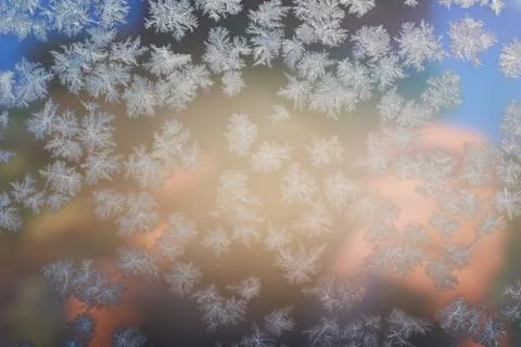 Frosty pattern on the surface in winter season Stock-Fotos