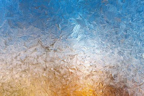 Frosty pattern on window Stock Photos