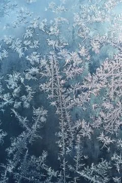 Frosty pattern on the window Stock Photos