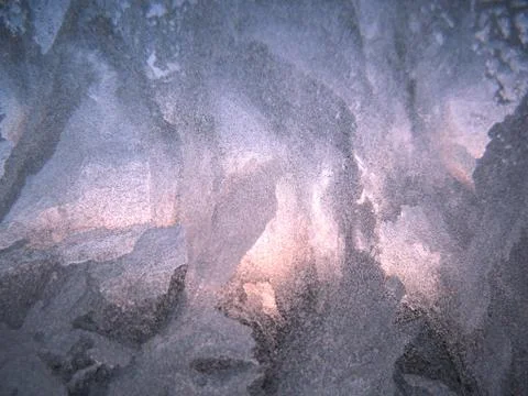 Frosty pattern on winter window Stock Photos