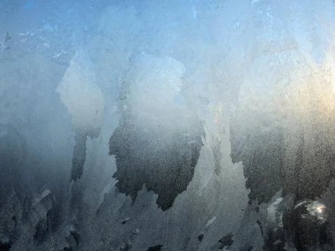 Frosty pattern on winter window Stock Photos