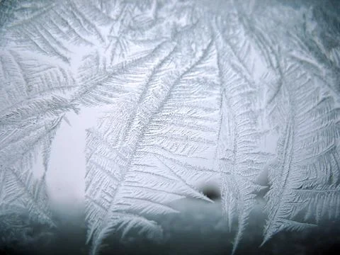 Frosty pattern on winter window Stock Photos