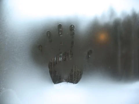 Frosty pattern on winter window Stock Photos