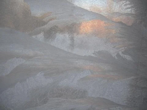 Frosty pattern on winter window Stock Photos