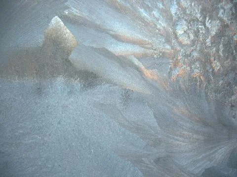 Frosty pattern on winter window Stock Photos