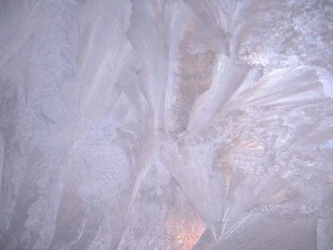 Frosty pattern on winter window Stock Photos