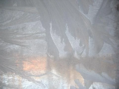 Frosty pattern on winter window Stock Photos