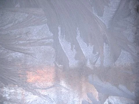 Frosty pattern on winter window Stock Photos