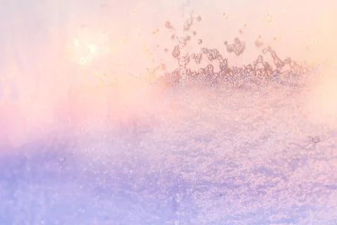 Frosty pattern on winter window Stock Photos