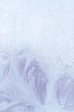 Frosty patterns on a frozen ice box in the early morning Stock Photos