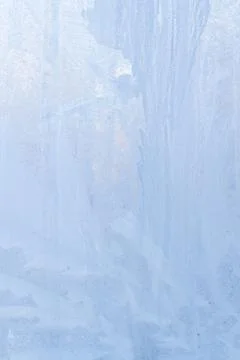 Frosty patterns on a frozen ice box in the early morning Stock Photos