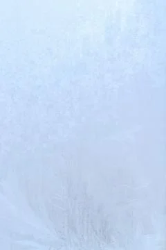 Frosty patterns on a frozen ice box in the early morning Stock Photos