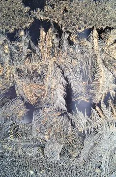 Frosty patterns on glass Foto stock