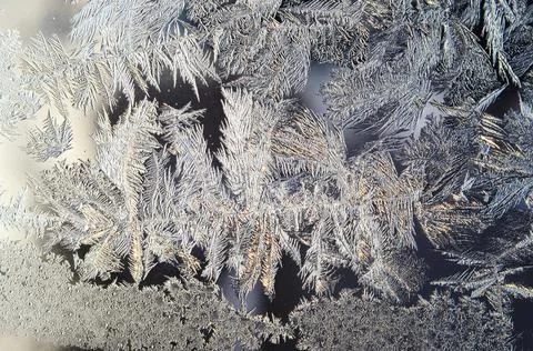 Frosty patterns on glass Foto stock