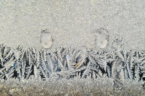 Frosty patterns on glass Foto stock
