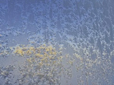 Frosty patterns on the window. Christmas and New Year background for creativity. 写真素材