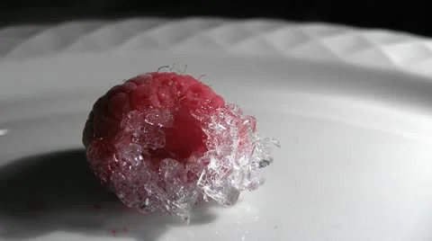 Frosty Raspberries 06 Stock Footage 8981752