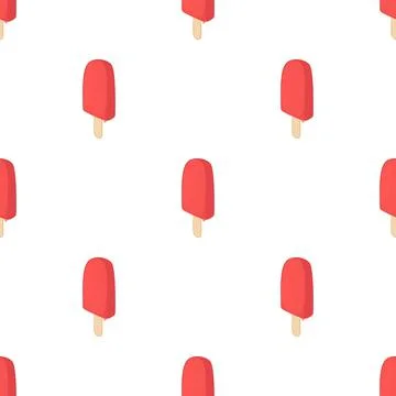 Frosty red fruit popsicle pattern seamless vector 스톡 일러스트