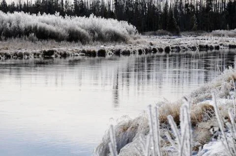 Frosty River Bend Stock Photos
