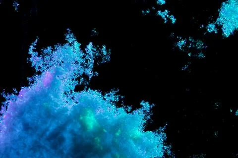 Frosty Snow Patterns on Glass with Blue Glow Stock Illustration
