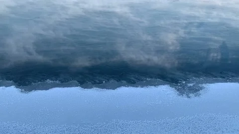Frosty steam over the winter river. Stock Footage 232932651