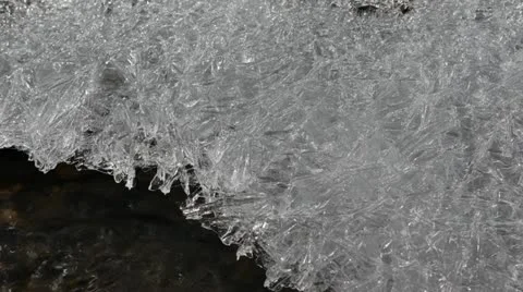 Frosty Texture Fresh Liquid Low Temperature Concept Fairy Tale Ice Flower Frozen Stock Footage 21992061