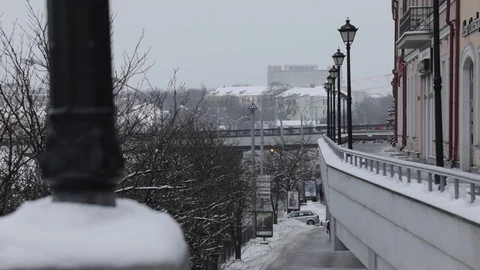 Frosty town Stock Footage 92109099