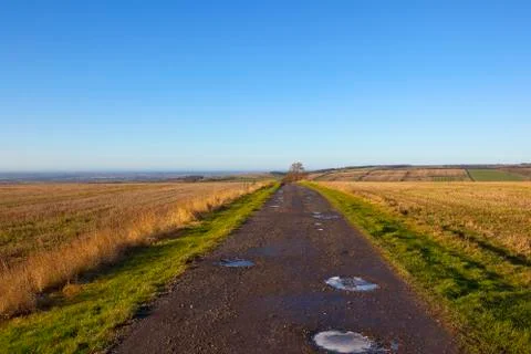 Frosty winter footpath Stock Photos