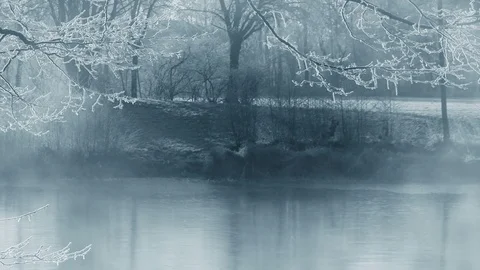 Frosty Winter Scenery Animation 스톡 동영상 98728759