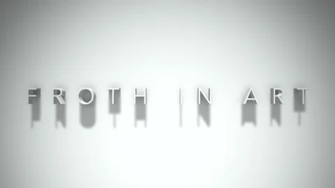 Froth in art 3D title animation white text on a white background Stock Footage 299424402