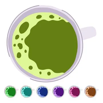 Froth coffee cup top vector cartoon graphic Stock Illustration