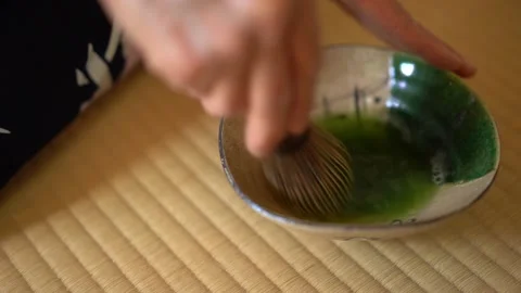 Frothing Matcha Stock Footage 131244657