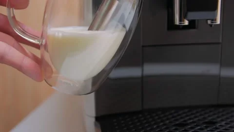 Frothing Milk For Coffee Stock Footage 166060876