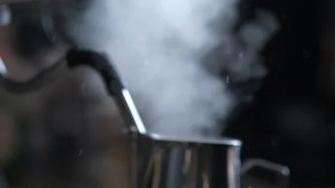 Frothing milk slow motion Vidéo 111579154