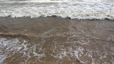 Frothing Ocean Waves Aerial View Stock Footage 94391575