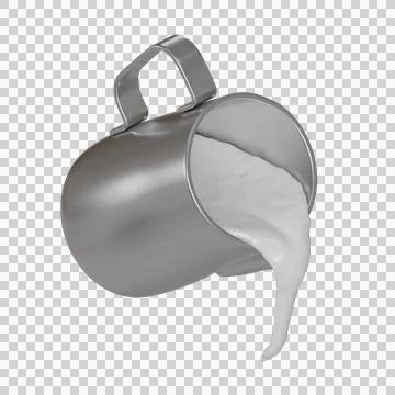 Frothing pitcher pouring a smooth stream of milk Stock Illustration