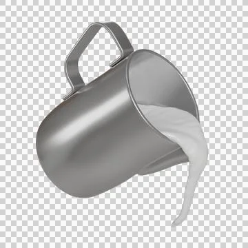 Frothing pitcher pouring a smooth stream of milk Stock Illustration