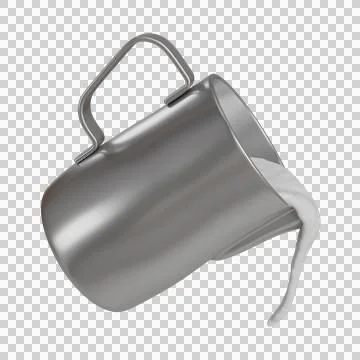 Frothing pitcher pouring a smooth stream of milk Stock Illustration