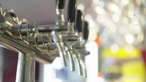 Frothy Beer Poured at a Bar Counter Stock Footage 308589033