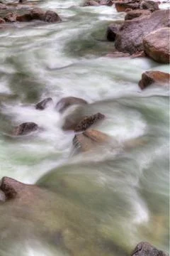 Frothy mountain stream yosemite Stock Photos