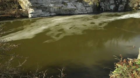 Frothy stream of mining river time lapse Stock Footage 37269132