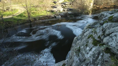 Frothy stream of mountain river time lapse 2 Stock Footage 37269290