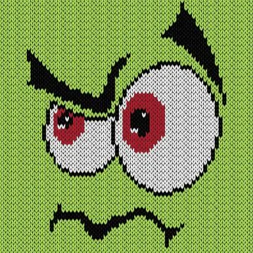 Frowning knitted grimace Stock Illustration