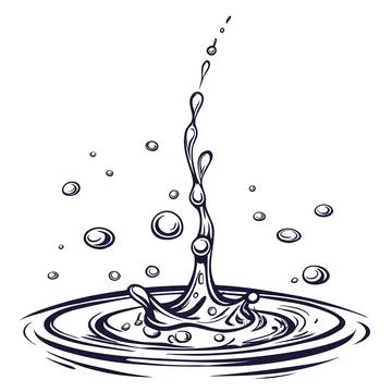 Frozen 3D Abstract Liquid Droplets in Motion Stock Illustration