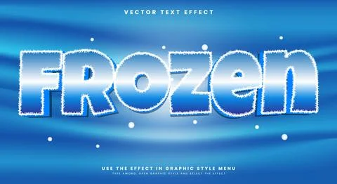 Frozen 3D editable text effect template Stock Illustration