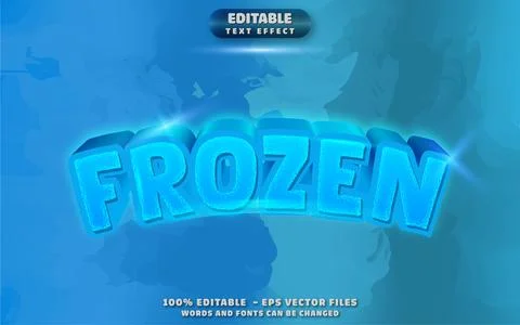 Frozen 3D Editable Text Effect Vector Design Stock Illustration